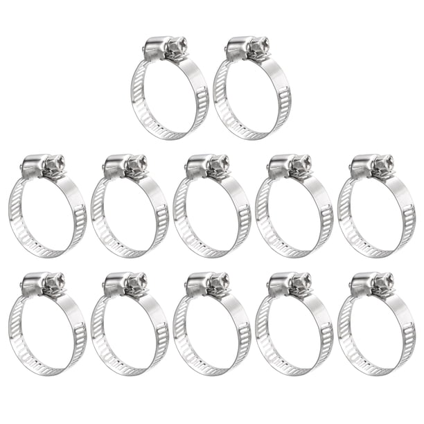 Abrazadera de manguera de engranaje de gusano Uxcell, 12 piezas de 3/4"-1 1/4" abrazaderas de manguera de acero inoxidable ajustables para asegurar mangueras