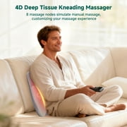 Snailax Neck & Back Massager with Heat, 4D Deep Kneading Shiatsu 8 Massage Nodes, Gift