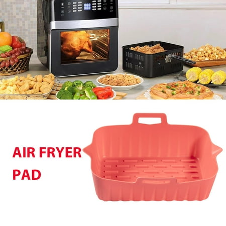 

AMNHDO Silicone Air Fryer Pot Waterproof Reusable for Home Kitchen Oven Steamer (Red)