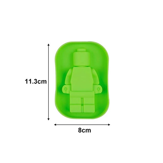 Molde de silicona para Robot de Chocolate, bandeja de bloques de construcción, cubitos de hielo para hacer Chocolate derretido, Fudge Jelly Dome Mousse