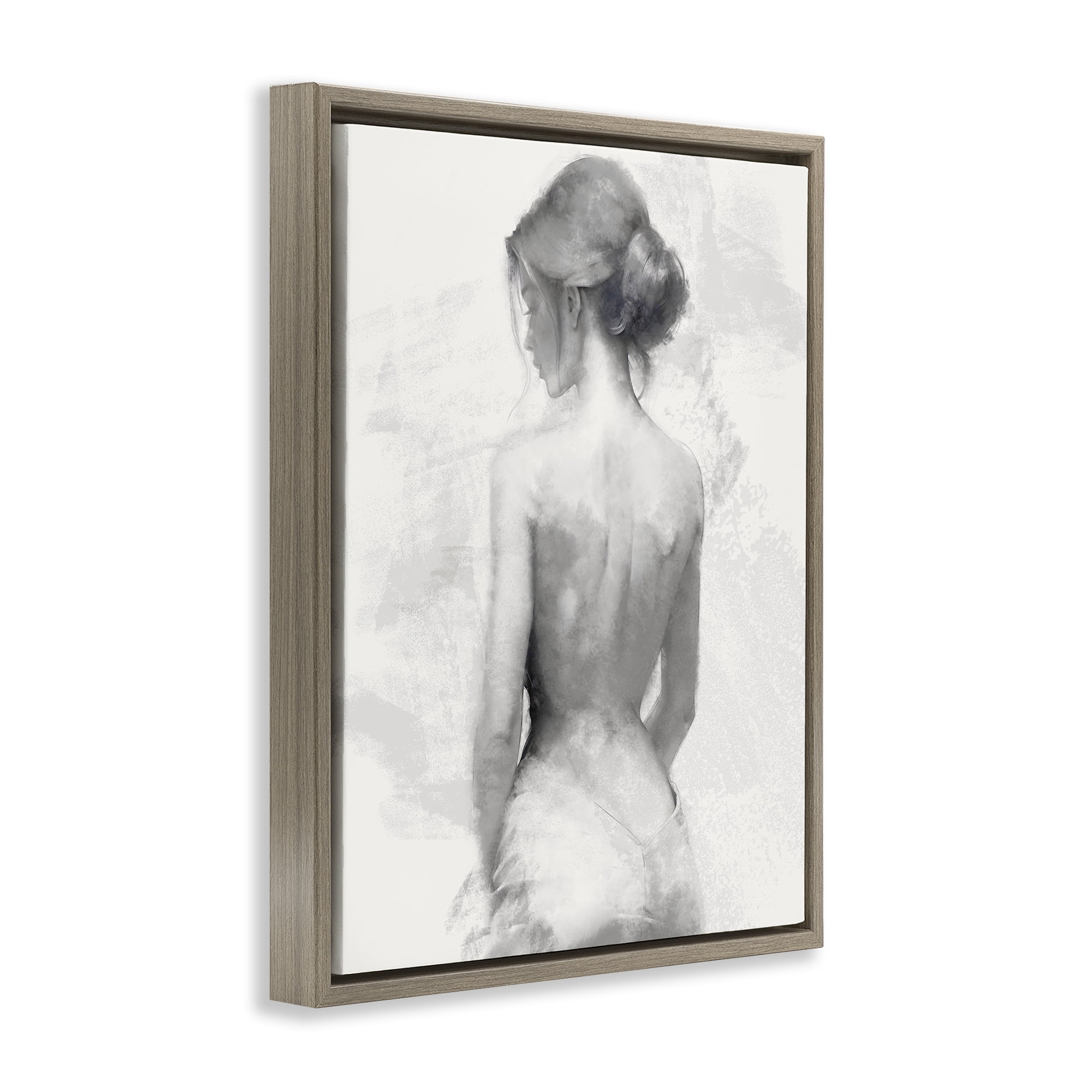 Stupell Industries Mine Elegant Figure Brown Framed Floater Canvas Wall Art, design by Kim Allen