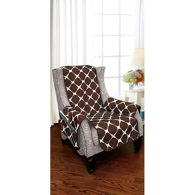 Protecteur de Meubles Réversible pour Chien de Compagnie Chaise Aile Chocolat/crème