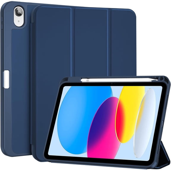 Procase for iPad (A16) 11th Generation 11 Inch 2025/ iPad 10th Generation 10.9 Inch 2022 Case with Pencil Holder -Darkblue