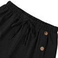 thumbnail image 6 of SOFTCCLO Shorts for Women Plus Size Summer Beach Button Shorts Solid 5 Inch Casual Womens Shorts Black M, 6 of 6