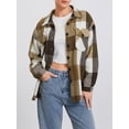 thumbnail image 6 of Women's Plaid Jackets Casual Long Sleeve Button Down Shacket Fall Shirt Coats with Pockets, 6 of 10