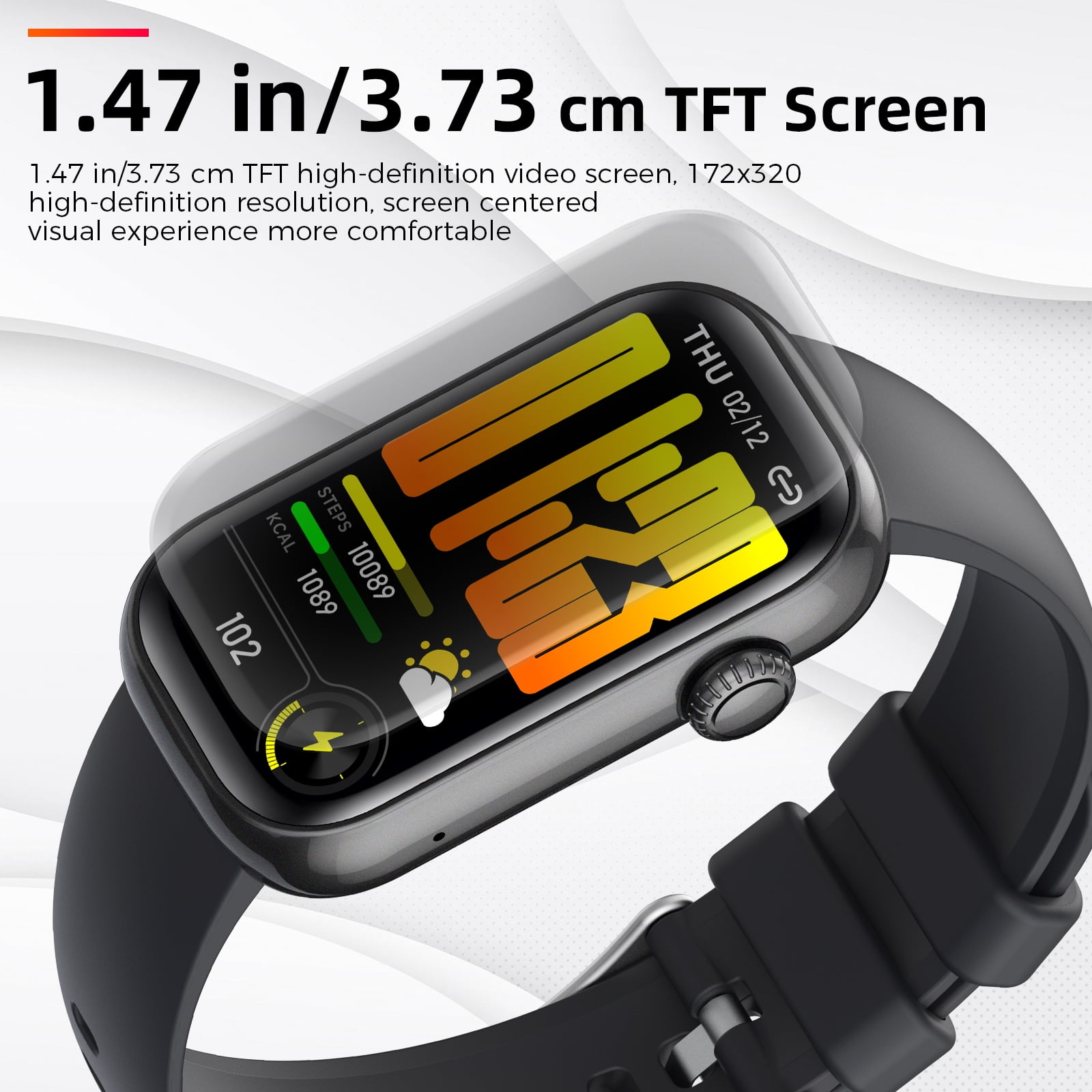 Pakrys QS50 Smart Watch for Women with 1.47” Full Touch Screen Smartwatch with Bluetooth Call 100+ Sports Modes Fitness Tracker with IP68 Waterproof for iOS Android