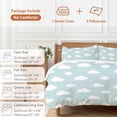 thumbnail image 6 of 3 Piece Clouds Duvet Cover Set Queen Size, Microfiber Comforter/Quilt Cover with Corner Ties and 2 Pillowcases, Cartoon Blue Sky Minimalist Aesthetic All Season Soft Bedding with Zipper Closure, 6 of 8