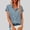 Light Blue, variant on Blouses for Women Summer New Women's Lapel Short Sleeve Loose Button Imitation Linen Tunic Summer Blouse Style B-19 Blue S