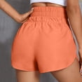 thumbnail image 4 of Summer Breathable Athletic Shorts Women High Waisted Yoga Shorts Thin Gym Workout Running Pants Orange XS, 4 of 4