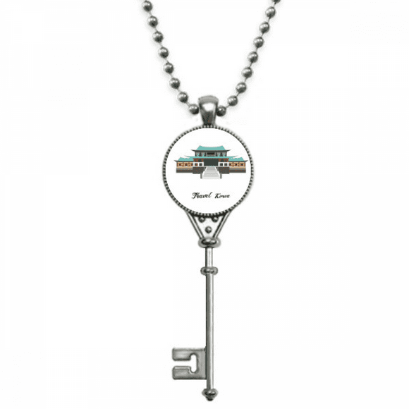 Traditional In Korea Pendant Vintage Necklace Silver Key Jewelry