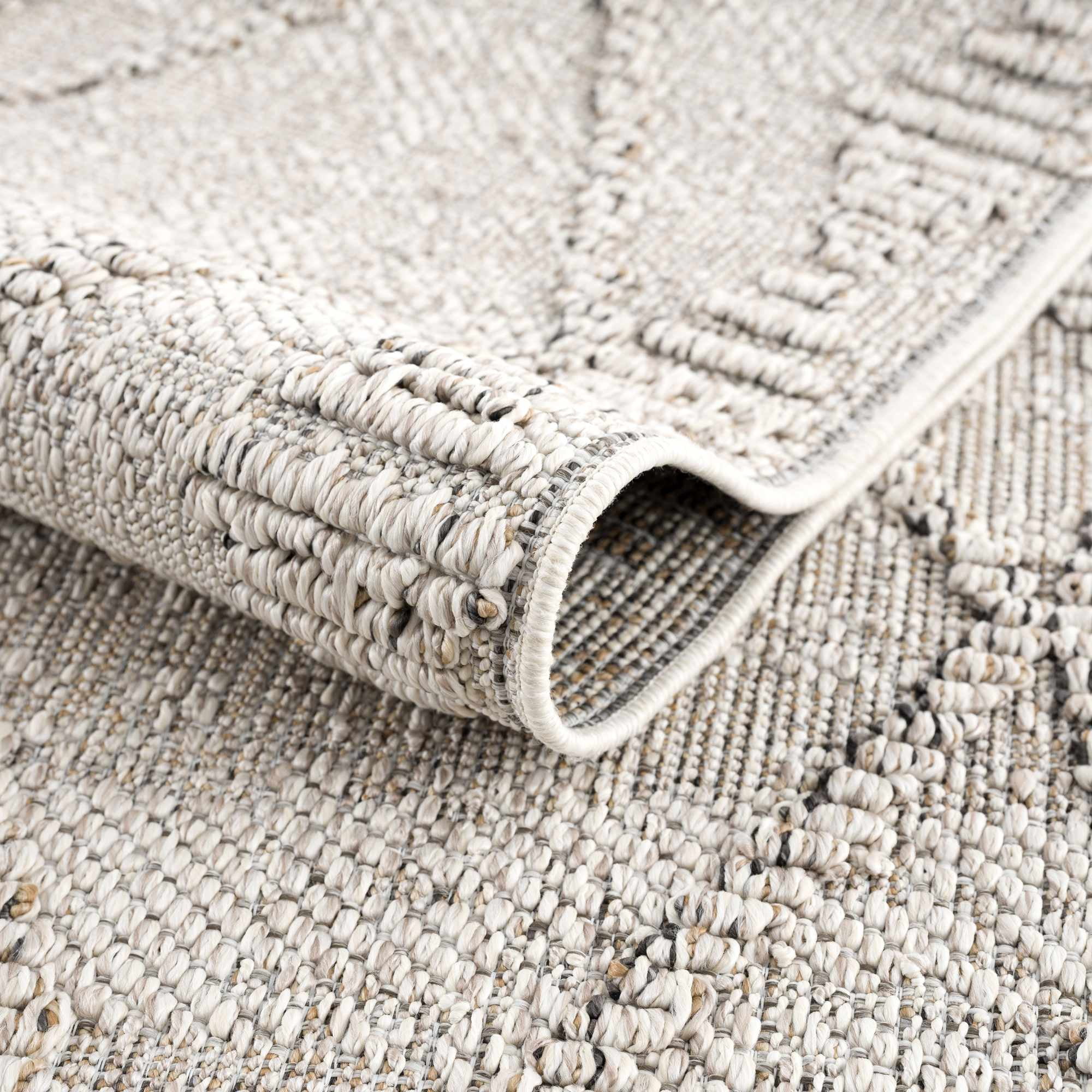 Hauteloom Siesta Outdoor Rug - Outside Porch Patio Area Rug Carpet - Waterproof Rug - Farmhouse - Brown, Bone, Cream - 2' x 3'