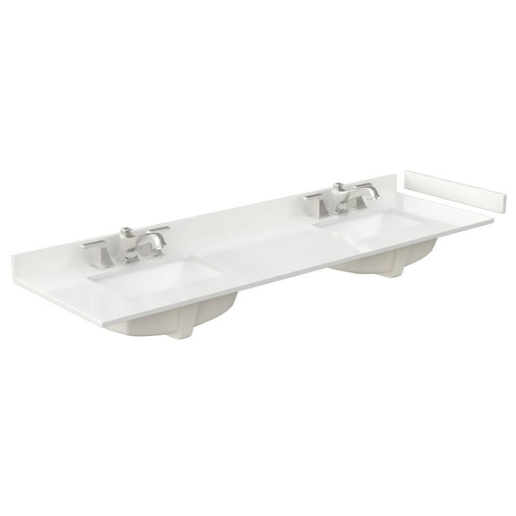 Wyndham Collection WCFQC372DTOPUNSWQ 72" Quartz Vanity Top - White