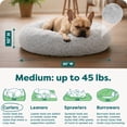 thumbnail image 4 of FurHaven Calming Donut Dog Bed for Medium Dogs, Round Plush Donut with Soft Filling for Snuggling Comfort, Removable Washable Cover, Medium, Shaggy Faux Fur, Mist Gray, 4 of 10