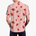thumbnail image 4 of Balery Strawberry Printed Men’s Short Sleeve Polo Shirt, Midweight Men's Shirt,Golf Polo shirts -3X-Large, 4 of 9
