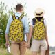 thumbnail image 4 of Disketp Summer Pineapple print Canvas Backpack Lightweight Travel Daypack Student Rucksack Laptop Backpack-Small, 4 of 5