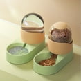 thumbnail image 4 of Dispensador de agua y comida para mascotas, juego de bebedero automático extraíble transparente para perros y cachorros, 2000ml, verde y naranja, 4 of 10