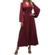 thumbnail image 1 of Vestido elegante largo hasta el suelo para mujer: manga larga, abertura alta, poliéster/spandex, formal: boda/fiesta, tallas S-XXL, 1 of 8