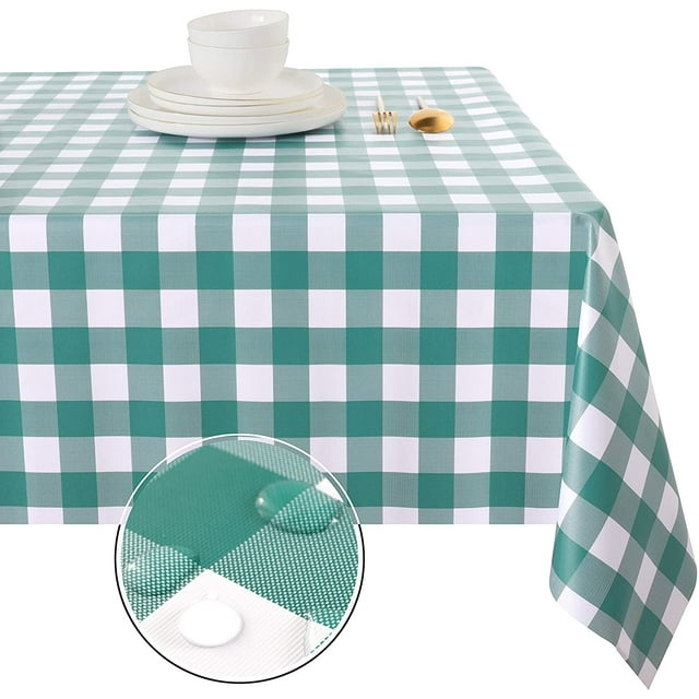 LAICAIW 100% Waterproof PVC Table Cloth, Oil-Proof, Spill-Proof, 54 x 54 Inch Rectangle, PVC, Table Cover
