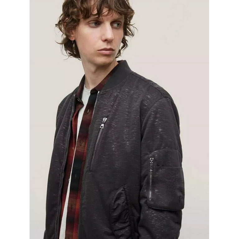 John Varvatos Men's Sutter Flight Jacket in Black-EU 44 US John Varvatos Men's Sutter Flight Jacket in Black-EU 44 US