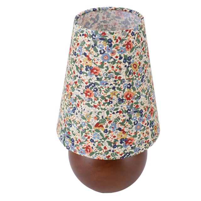 Lámpara De Mesa De Flores, Base De Madera, Pantalla De Lino, Lámpara De Noche Floral, Luz Cálida, Elegante, Multifunción Para Sala De Estar