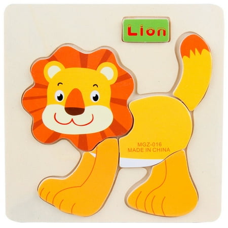- 1PC Wooden Lion Puzzle Educational Developmental Baby Kids Training Toy C