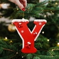 thumbnail image 3 of 26-Letter Personalized Christmas Tree Pendants - 3.15in Customizable Alphabet Decor for Holiday Trees, Durable Material, Perfect for Family Name/Message Setup, Festive Hanging Ornaments, 8cm, Y, 3 of 9
