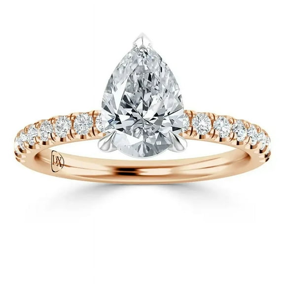 OM-RE 2 Carat G-VS4 Diamond Solitaire Engagement Ring, 14k Gold