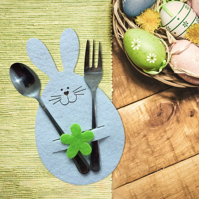 Cheapark Easter Cutlery Bag Set Festive Party Decoration 4pcs