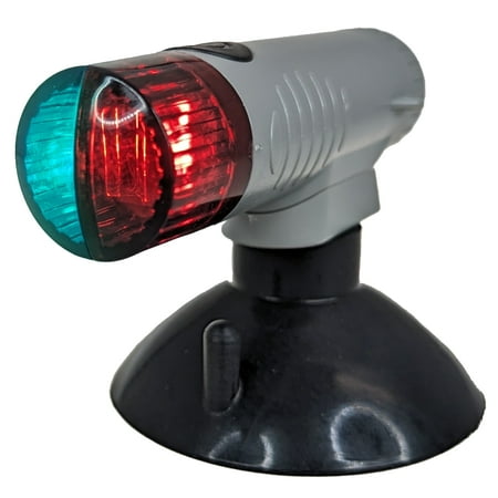 Pactrade Marine Portable Navigation Light LED Quick Release Tab Battery-Powered Safe Nighttime for Kayak Pontoon Small Boat (Suction cup)