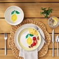 thumbnail image 3 of Bamboo Melamine 12-Piece Dinnerware Set, Lemons, Includes 4 Dinner Plates, 4 Salad Plates & 4 Cereal Bowls, BPA-Free, Dishwasher Safe, 3 of 9