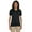 Black, variant on Womens Four Button Placket Side Vent Polo Shirt Womens Tops & T-Shirts Womens Blouses, Style 437W
