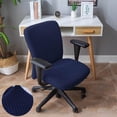 thumbnail image 2 of Housses de Siège de Chaise de Bureau Élastiques Housse Extensible Bleu Foncé, 2 of 8
