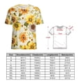 thumbnail image 2 of Floral Colorful Flower Womens Tops Women's Fashion Casual Short Sleeve Flower Print Round Neck Pullover Top Blouse, 2 of 6