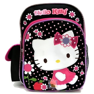 hello kitty black backpack with attached hood hello kitty deluxe backpack with rain hood