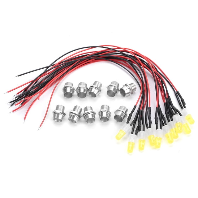 10 bombillas transparentes de agua ultrabrillantes de diodo emisor de luz LED constante precableadas de 12V y 8mm (#03) VoborMX herramienta