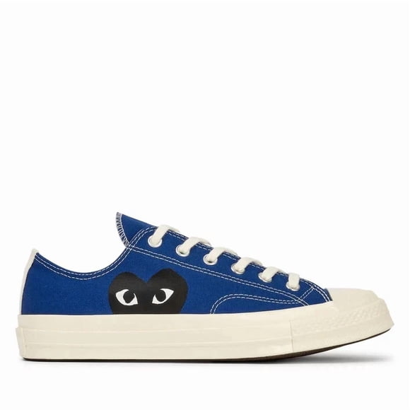 CONVERSE X COMME DES GARCONS PLAY Red Sole Chuck 70 Low Blue Quartz Unisex Running Shoes
