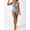 Blue, variant on Red and Black Color Block One Shoulder Cutout One Piece Swimsuit, Women's Sexy Bathing Suit for Summer Beach Spa