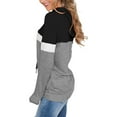 thumbnail image 3 of Womens Long Sleeve Hoodie Sweatshirt Contrast Hooded Drawstring Color Block Top, 3 of 4
