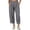 Gray, variant on High-Waisted Cotton-Linen Balloon Pants for Women with Elastic Cuffs - Loose Fit Cropped Trousers for Women's Summer Casual & Vacation Wear Army Green L