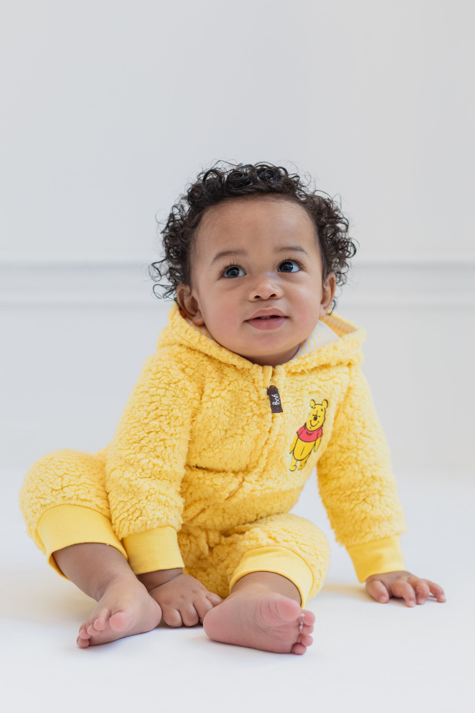 Disney Winnie the Pooh Baby Boy or Girl Cosplay Hooded One Piece Yellow Pooh