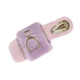 thumbnail image 2 of uublik Womens Bedroom Fuzzy Slippers Open Toe Memory Foam House Shoes Indoor Outdoor Non Slip House Slides, Purple, 2 of 7