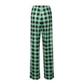 thumbnail image 4 of Fabrcox Oversized Women's Plaid Pajama Pants Elastic Waist Drawstring S-3xl Pj Bottoms Lightweight Straight Leg Lounge Bottoms Pants Green 3XL, 4 of 5