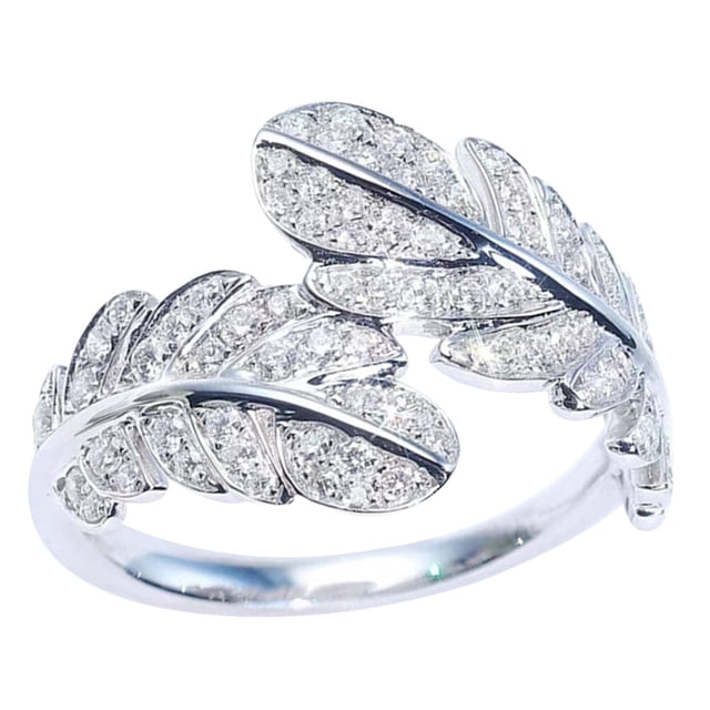 unbranded Anillo Ajustable De Con De Pluma Y Piedra Para Mujer Y Moderno