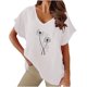 thumbnail image 1 of Camisetas de Cuello en V Mujeres Impresas Manga Corta Camiseta Casual, Ligera Y Básica de las Mujeres Camisetas Casuales, 1 of 4