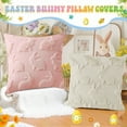 thumbnail image 4 of PayUSD Easter Pillow Covers 18x18 inch Set of 2 Easter Soft Plush Faux Fur Jacquard Throw Pillows for Bedroom Sofa Couch Chair Holiday Festivals Home Decor Easter Rabbit and Eggs, 4 of 7