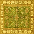 thumbnail image 1 of Ahgly Company Indoor Square Oriental Yellow Traditional Area Rugs, 3' Square, 1 of 4
