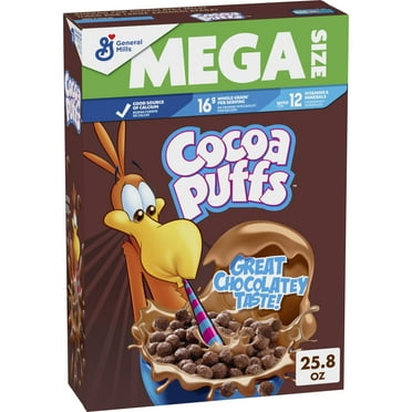 Cocoa Puffs, Chocolatey Breakfast Cereal, Made BSL1 with Whole Grain, Mega Size, 25.8 oz