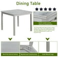 thumbnail image 3 of PORKISS Dining Table Set for 4, Solid Wood Dining Room Set with 1 Square Table 4 Upholstered Chairs, Dinner Table with Padded Chairs for Home Kitchen, Gray, 3 of 11