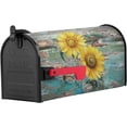 thumbnail image 2 of Turquoise Teal Sunflower Mailbox Covers Magnetic Standard Size,Decorative Post Letter Numbers Box Wrap Decoration Covers Accessories for Garden Yard Outdoor Décor,Vintage Wood Grain Newspaper, 2 of 6
