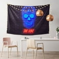 thumbnail image 2 of DouZhe Dazzling Neon Lights Skull Tapestry Modern Wall Hanging Tapestries Dorm Room Home Decor, 60" x 40", 2 of 7